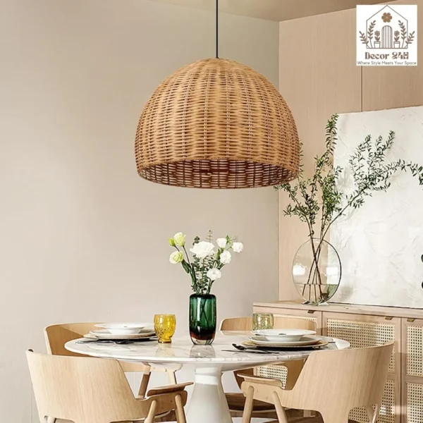 Arturesthome Hand Woven Rattan Pendant Lighting For Dining Or Kitchen