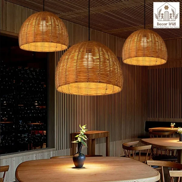 Arturesthome Hand Woven Rattan Pendant Lighting For Dining Or Kitchen