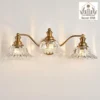 Vintage Bathroom Vanity Light Fixture, 3 Lights with Antique Brass Finish