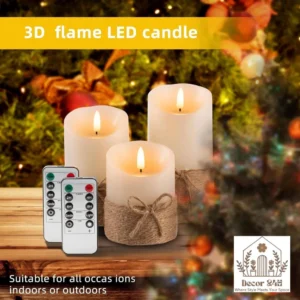 AKU TONPA Flameless Candles Battery Operated Pillar LED Candle Gift Set