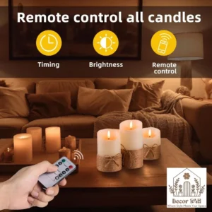 AKU TONPA Flameless Candles Battery Operated Pillar LED Candle Gift Set